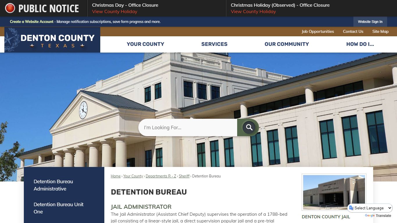 Detention Bureau | Denton County, TX